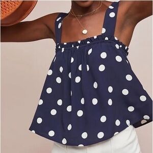 Maeve Polka Dot Swing Top in size 14, NWT, adjustable straps, can cross or not